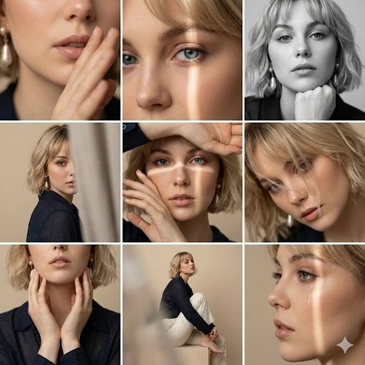 Minimal 3x3 Editorial Portrait Grid