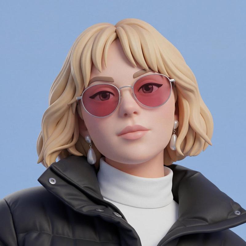 Minimal Toy-Style 3D Portrait