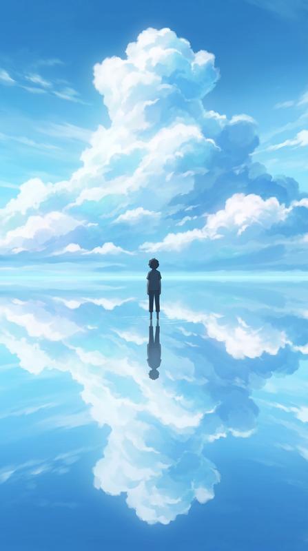 Shinkai-Style Mirror Water Sky