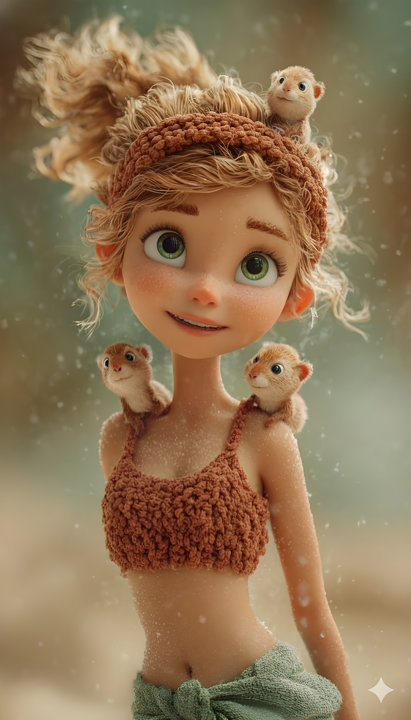 3D animation-style portrait