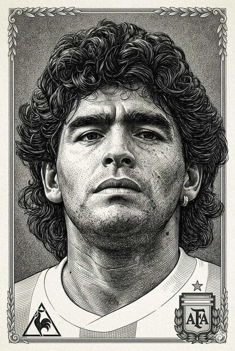 Dense Monochrome Engraving Portrait