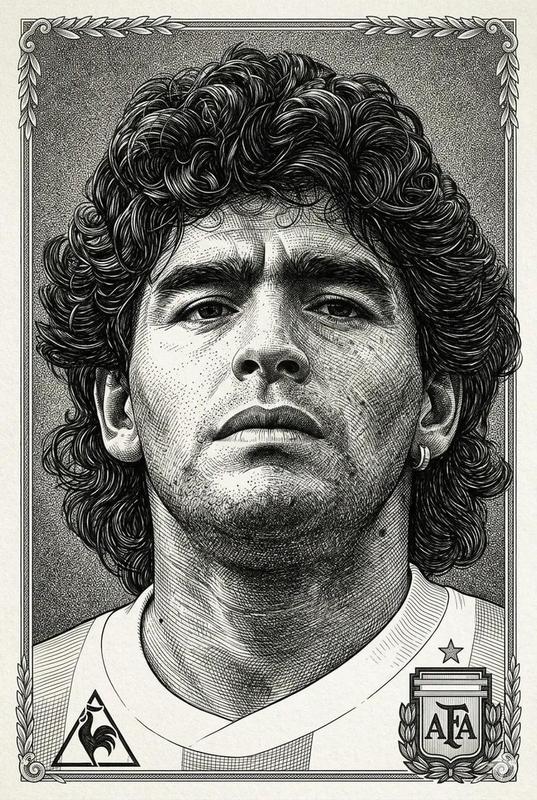 Dense Monochrome Engraving Portrait