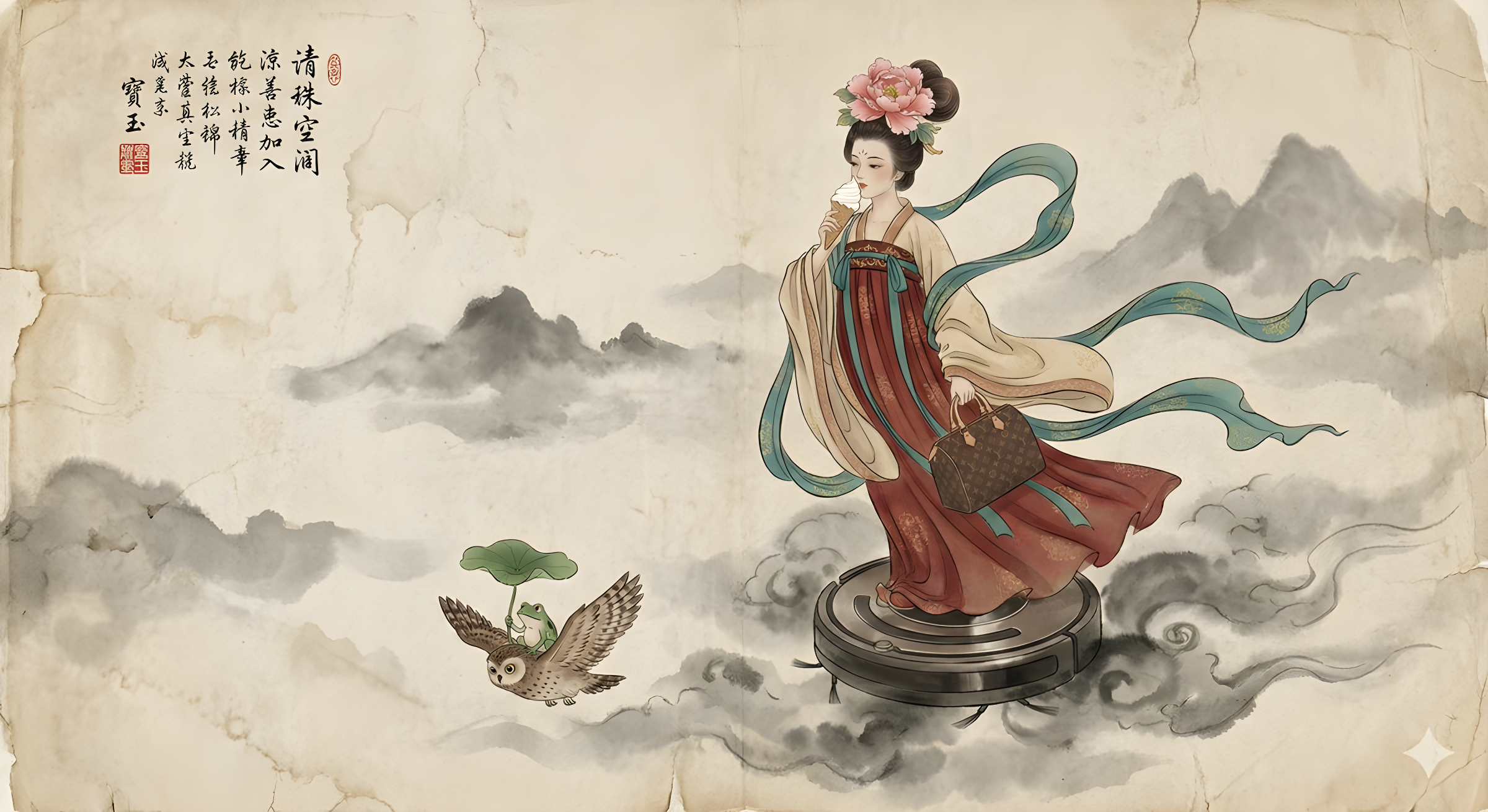 Traditional Gongbi Ink Fairy