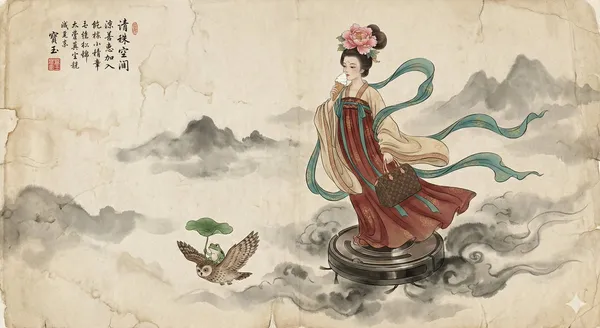 Traditional Gongbi Ink Fairy
