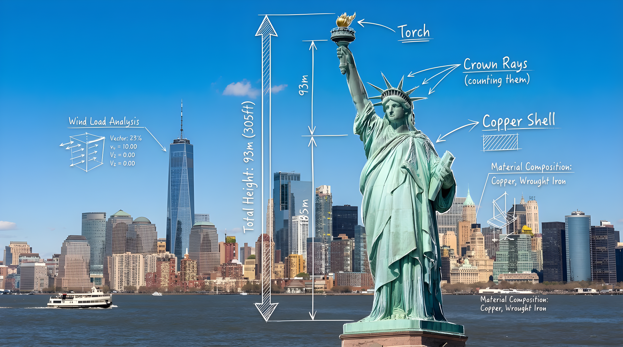 Statue of Liberty Architectural Blueprint