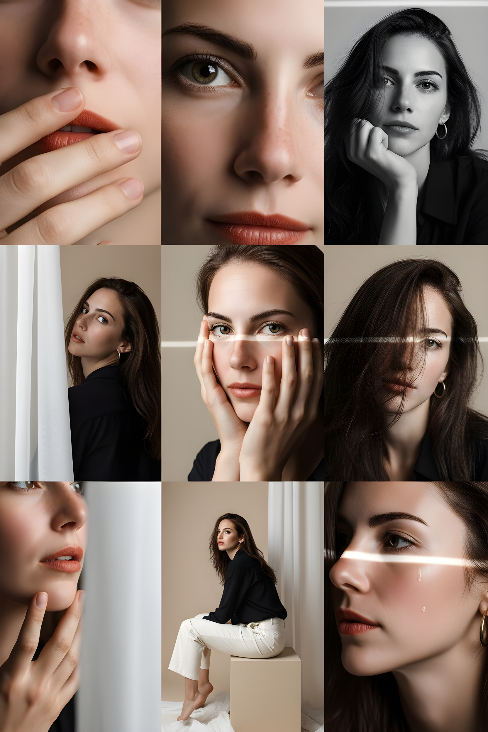 3x3 Photos in Soft Beige Studio