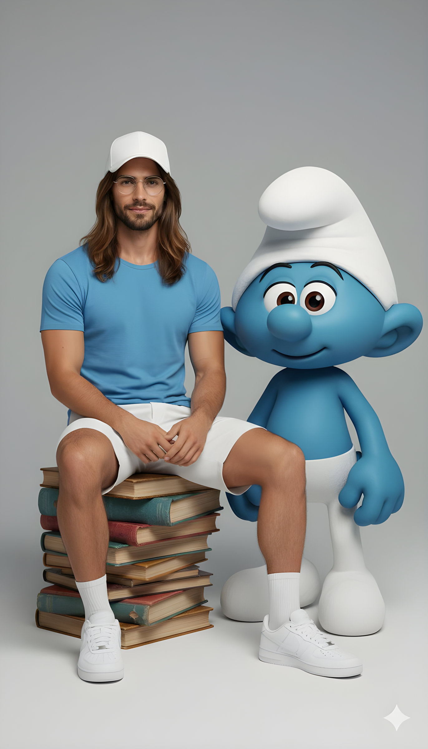 Photorealistic Full-Body Portrait Interacting with Character