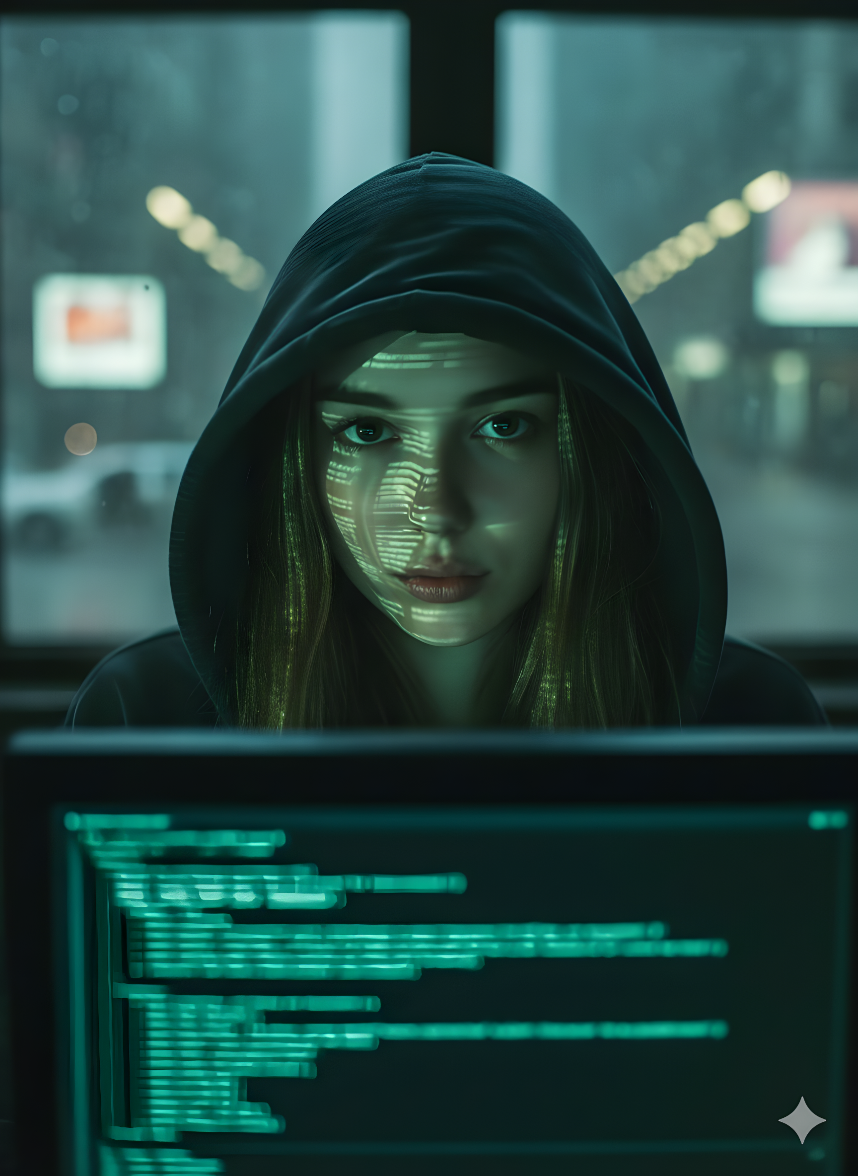 Close-Up of Girl in Dark Hoodie