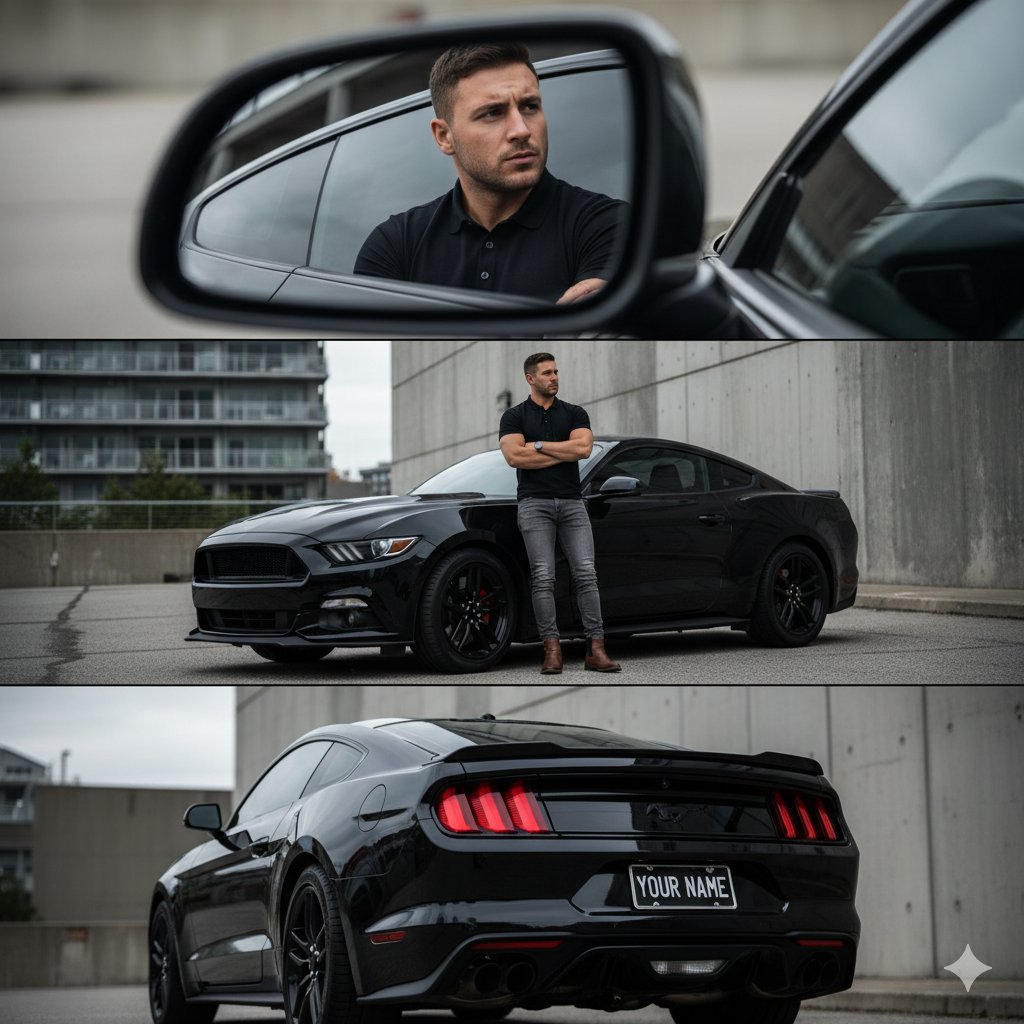 Three-View of Person and Car