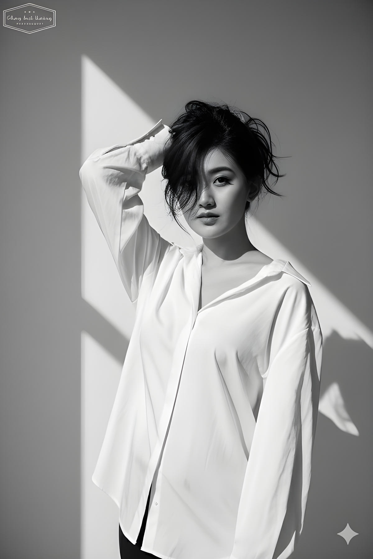 Portrait in Loose White Shirt