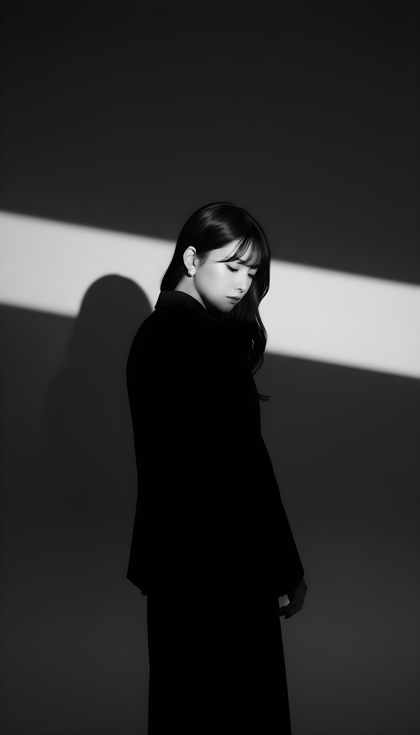Dramatic B&W Studio Portrait