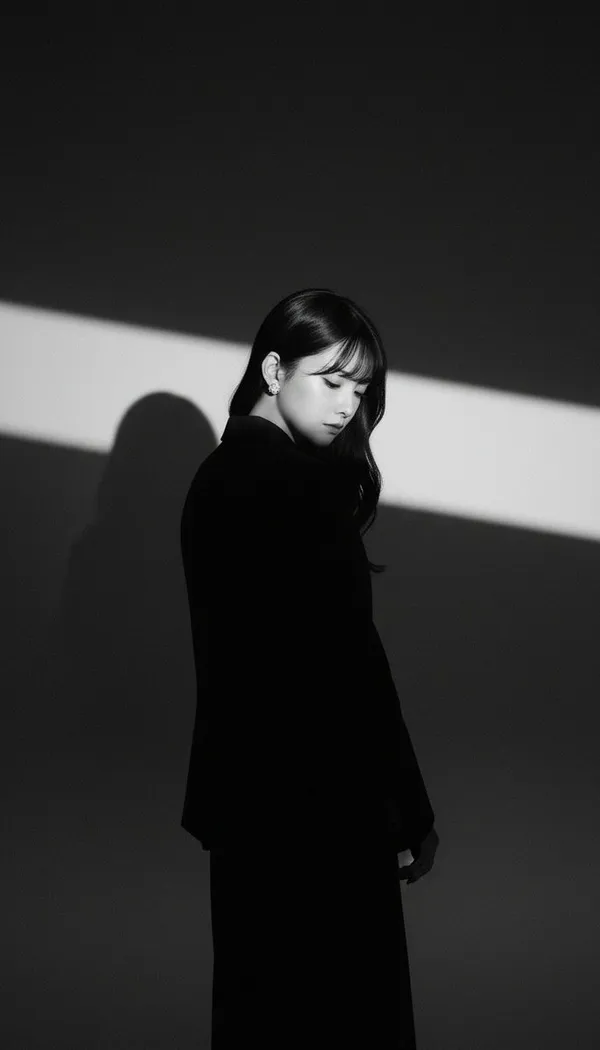 Dramatic B&W Studio Portrait