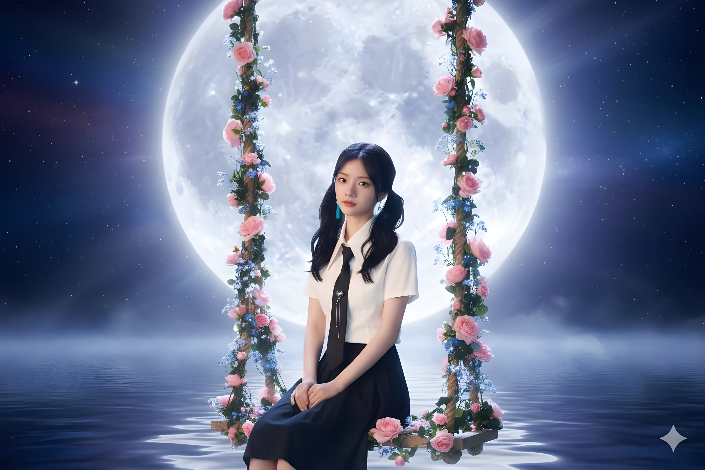 Moonlit Swing During Mid-Autumn