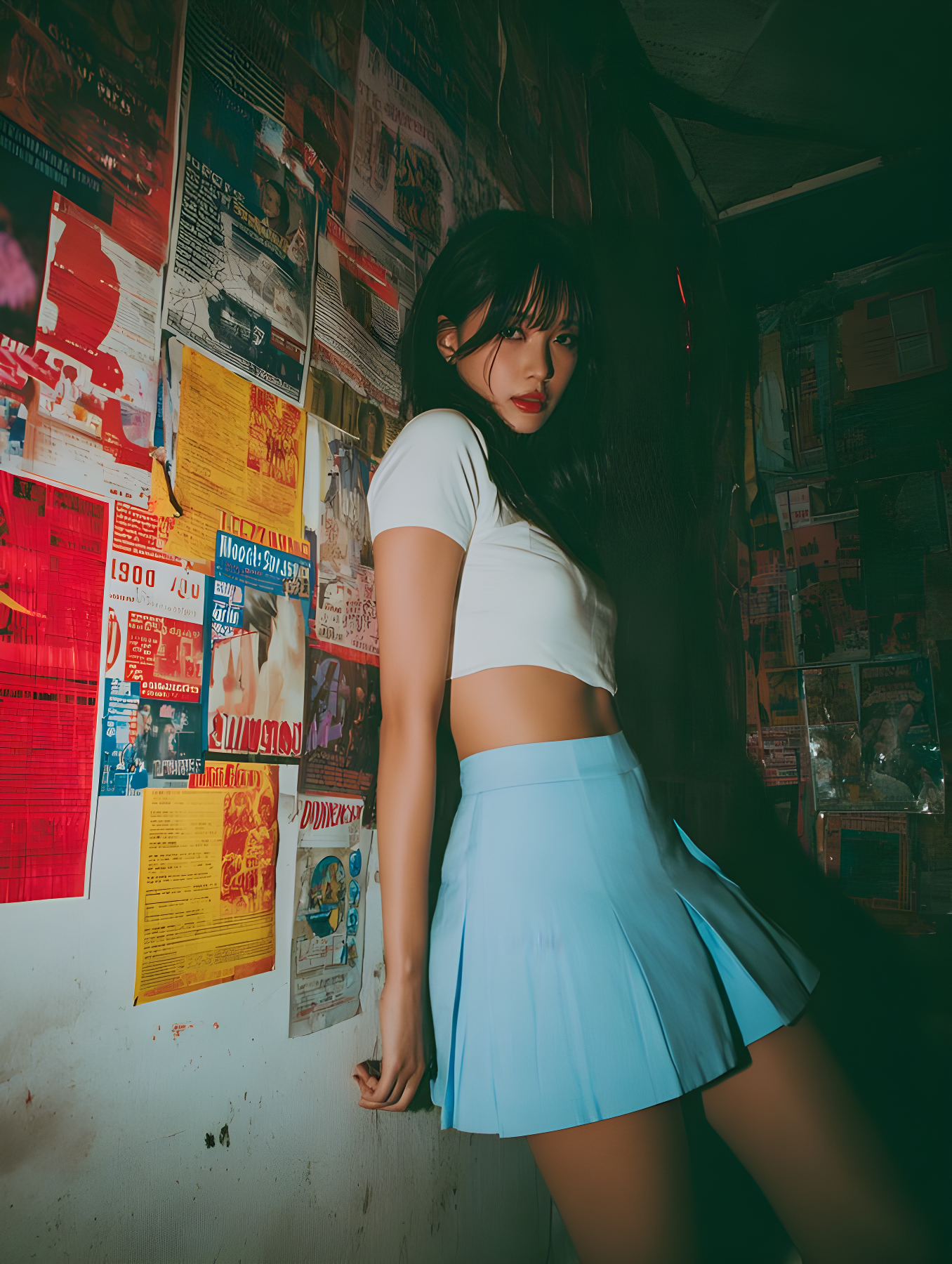Beauty in Pleated Miniskirt