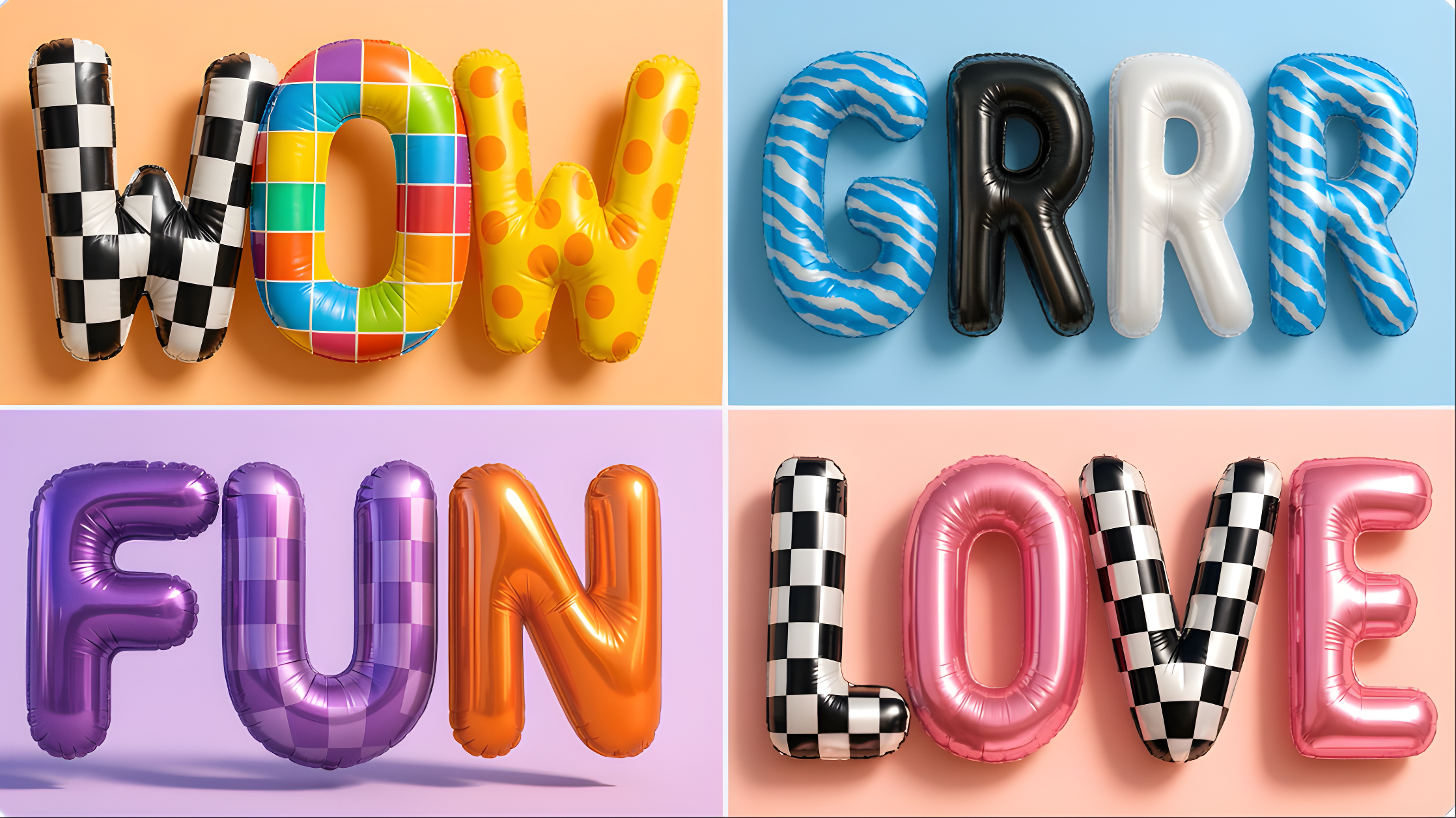 Text as Birthday Balloons
