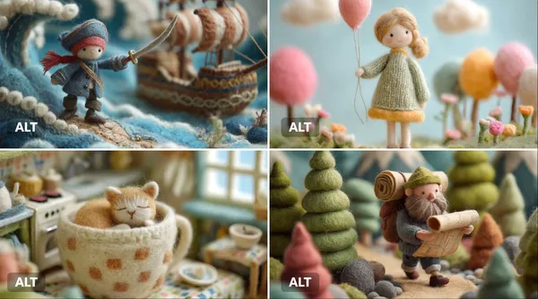 Miniature Felt Wool Figure