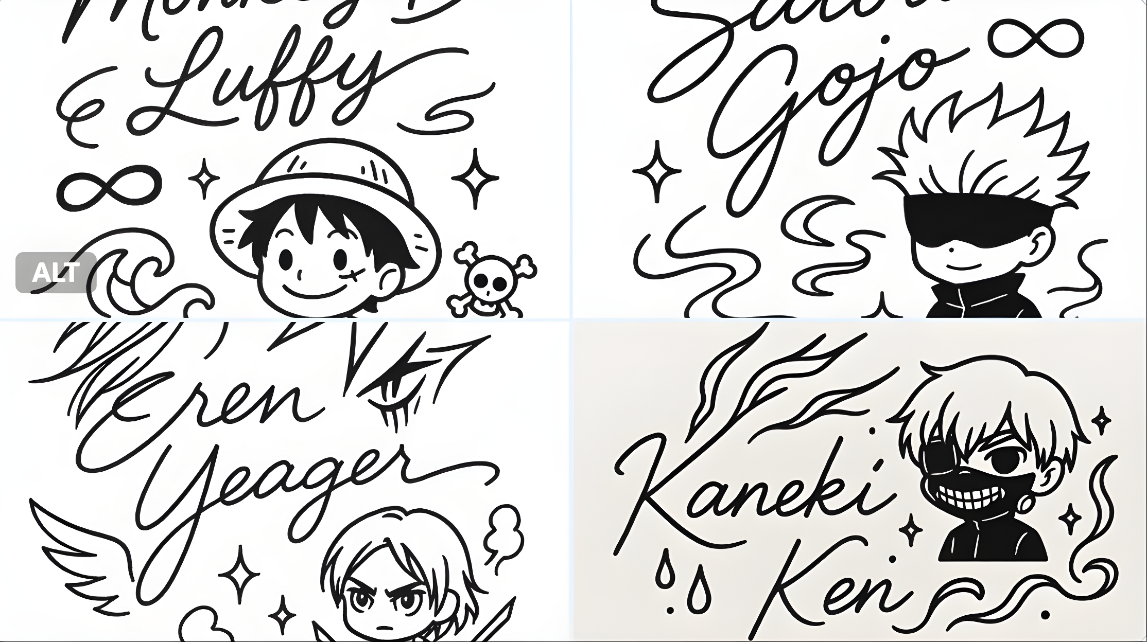 Beloved Character Anime Signature