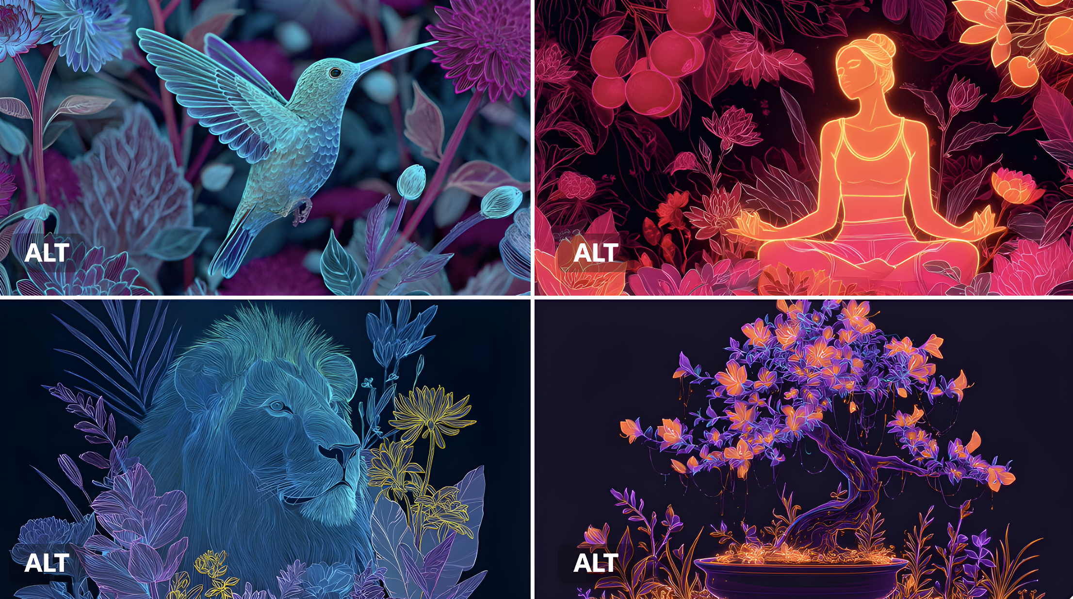 Neon Floral Harmony