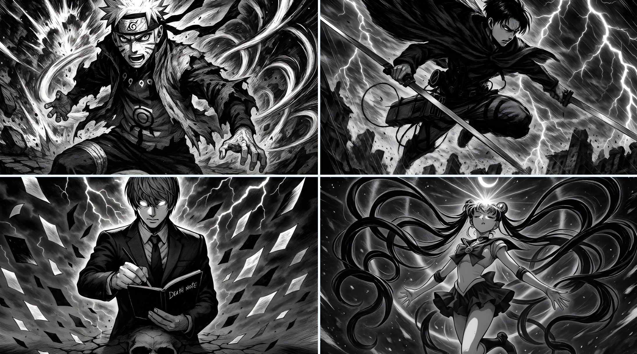 Black and White Comic Style Illustration