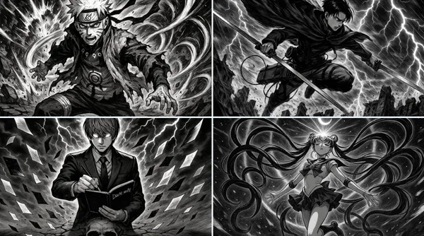 Black and White Comic Style Illustration
