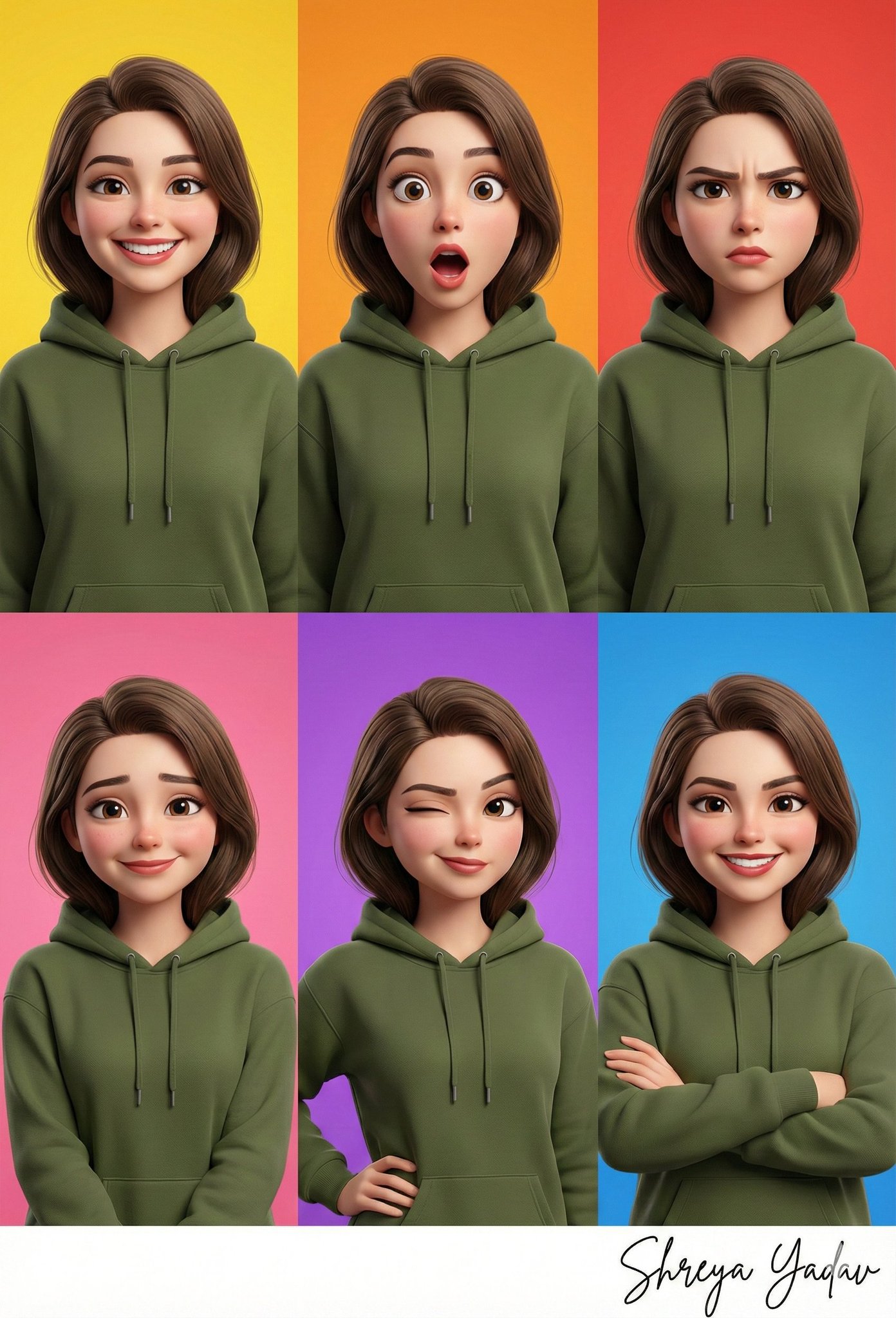 Six Emotions on One Face