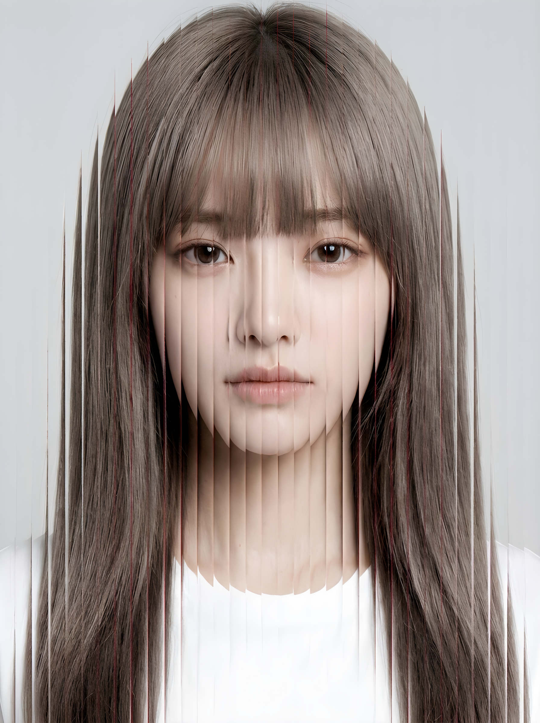 Advanced Fashion Portrait with Vertical Slice Distortion