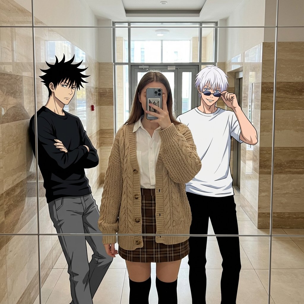 Reality-Distorting Mirror Selfie with Multimedia Elements