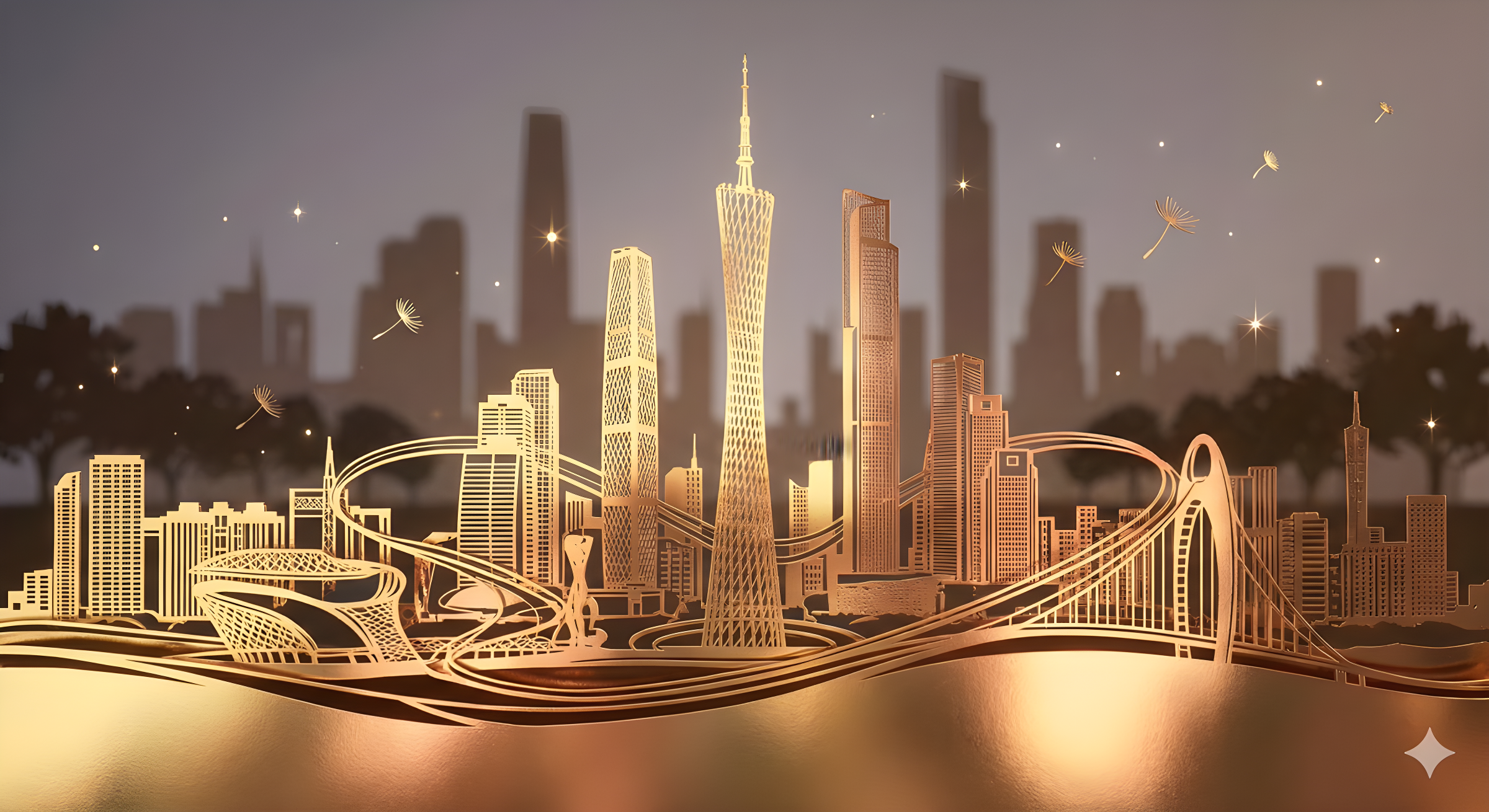 Paper-cut Style Zhujiang New Town