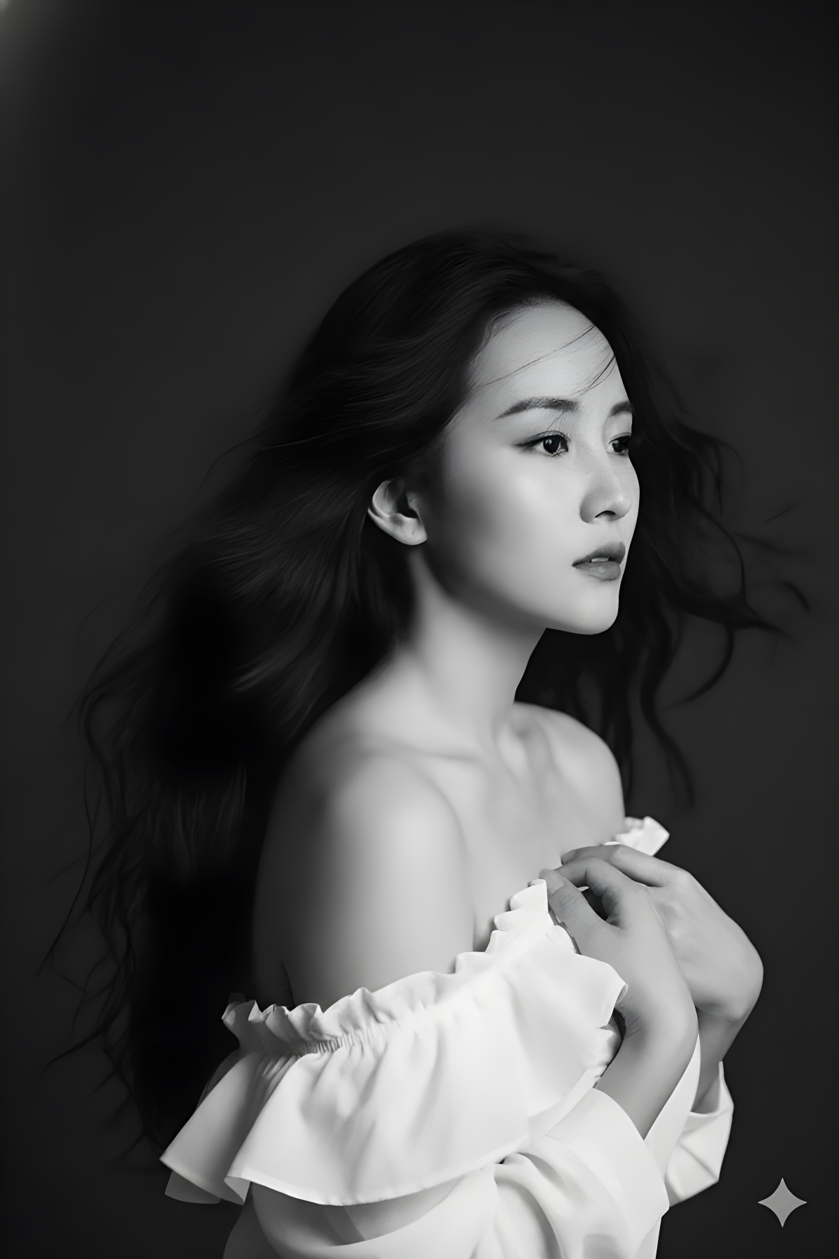 1990s Retro Black-And-White Portrait