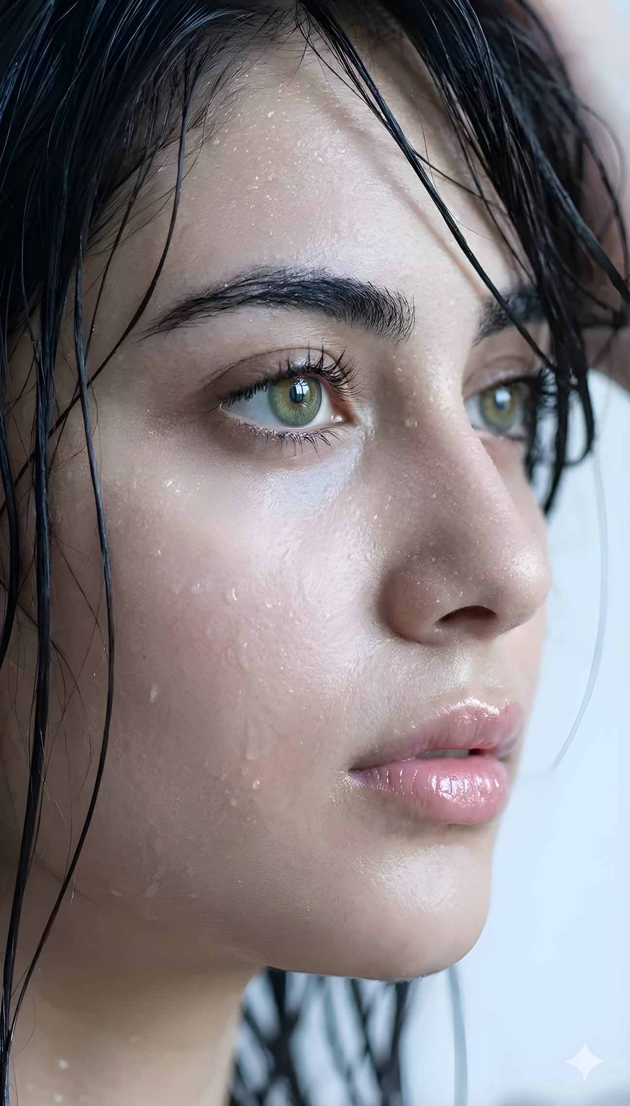 Cool Tones in Water: Hyper-Real Side Profile