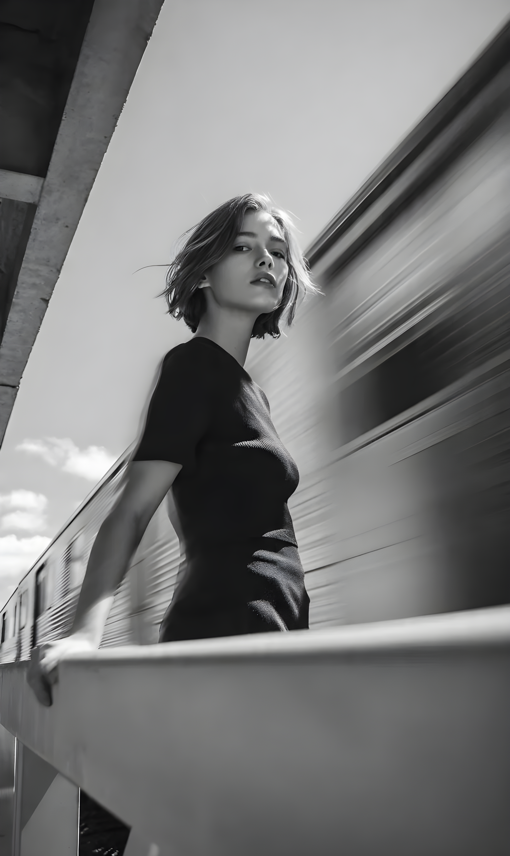 Cinematic Black and White Portrait