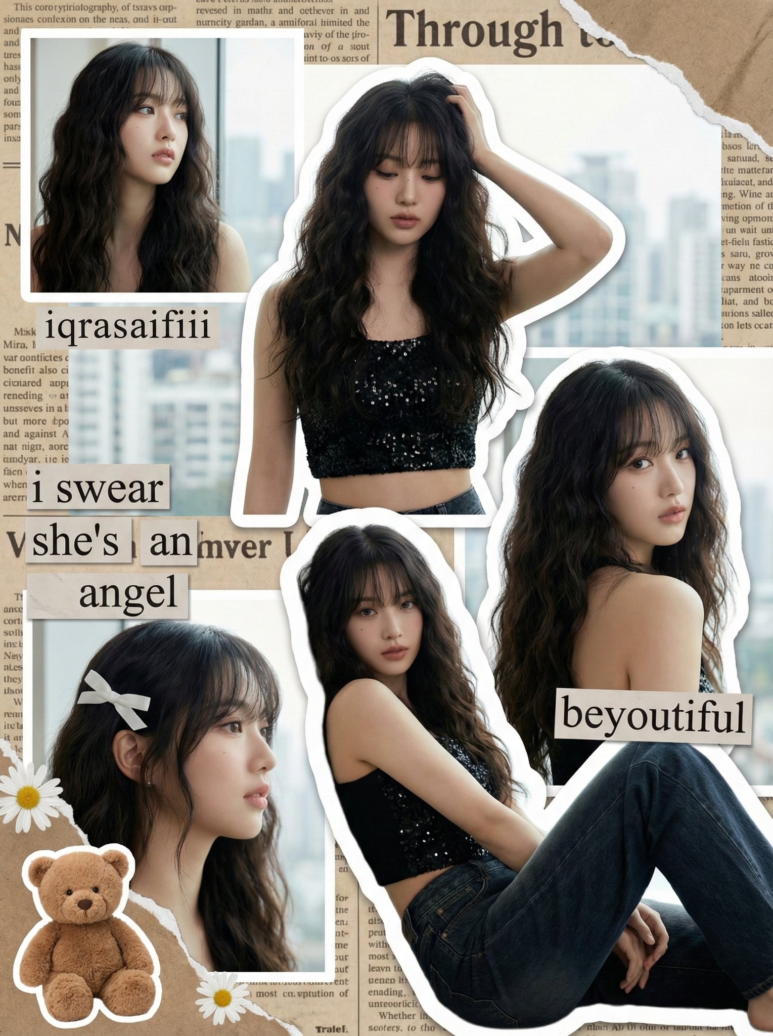 Y2K K-Pop Scrapbook Collage
