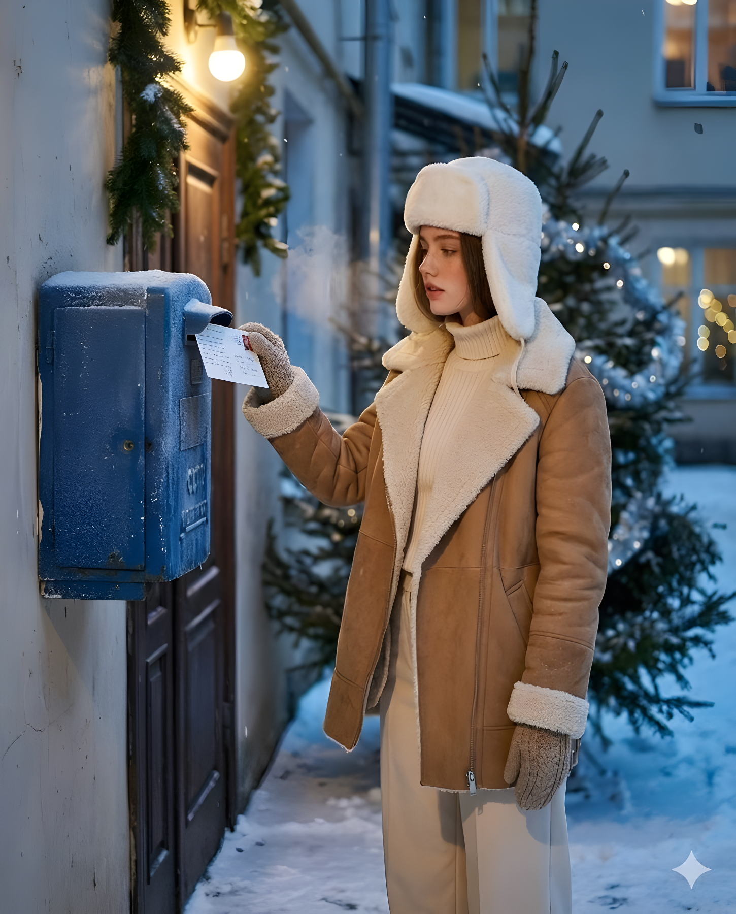 Snowy Mailbox Letter Silhouette