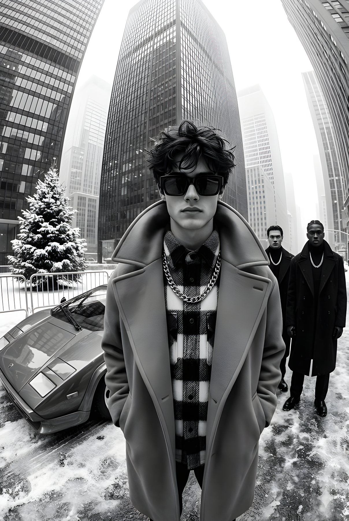 Snow City Black & White Street Fashion Editorial