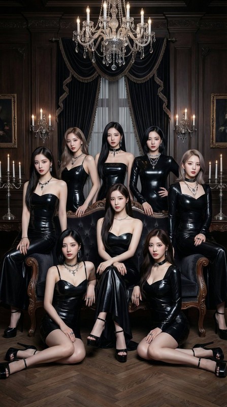 Gothic Glam K-pop Group Portrait