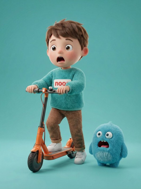 Cute Boy Blue Monster Shock