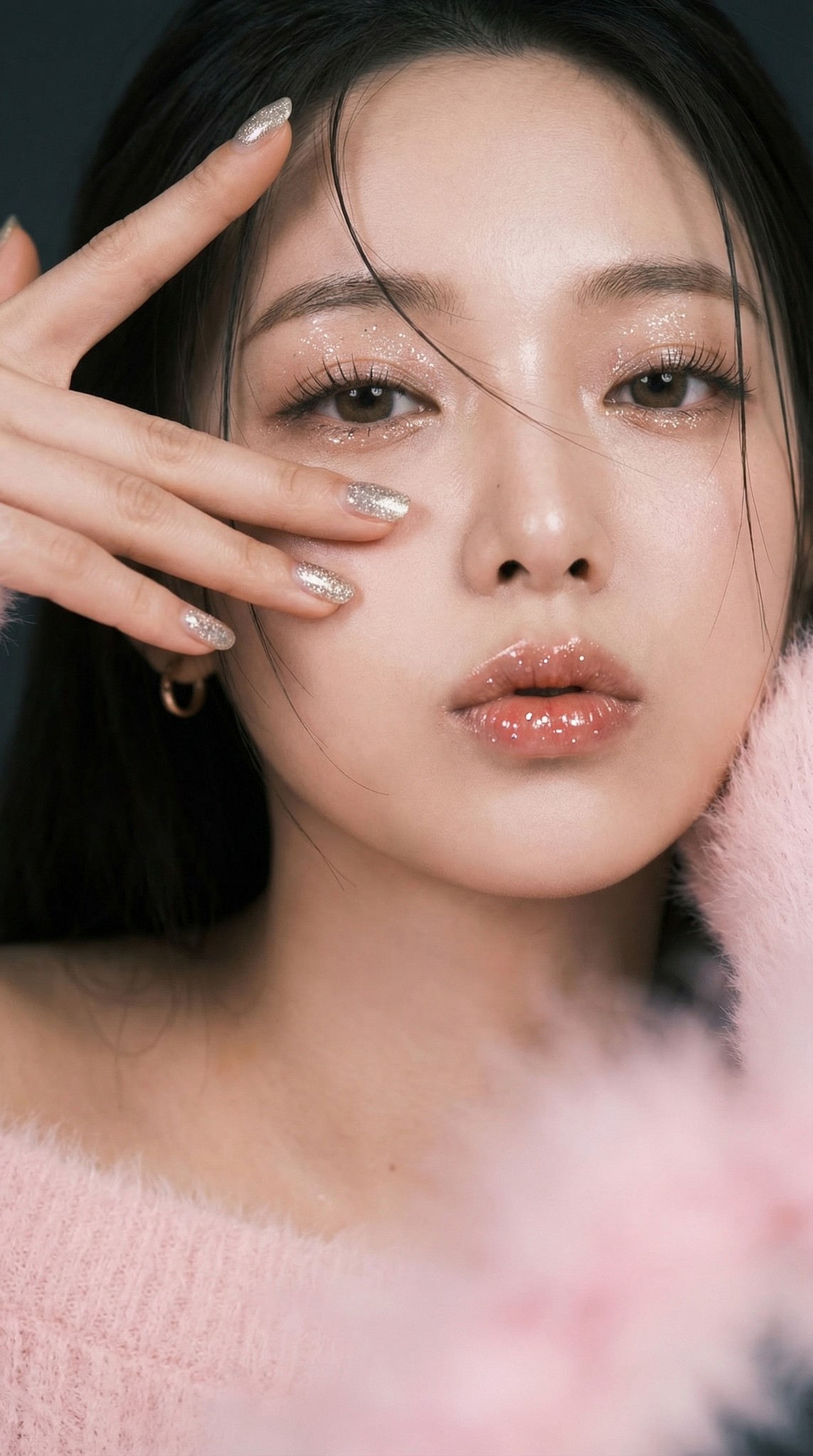 Glitter Beauty Closeup Portrait