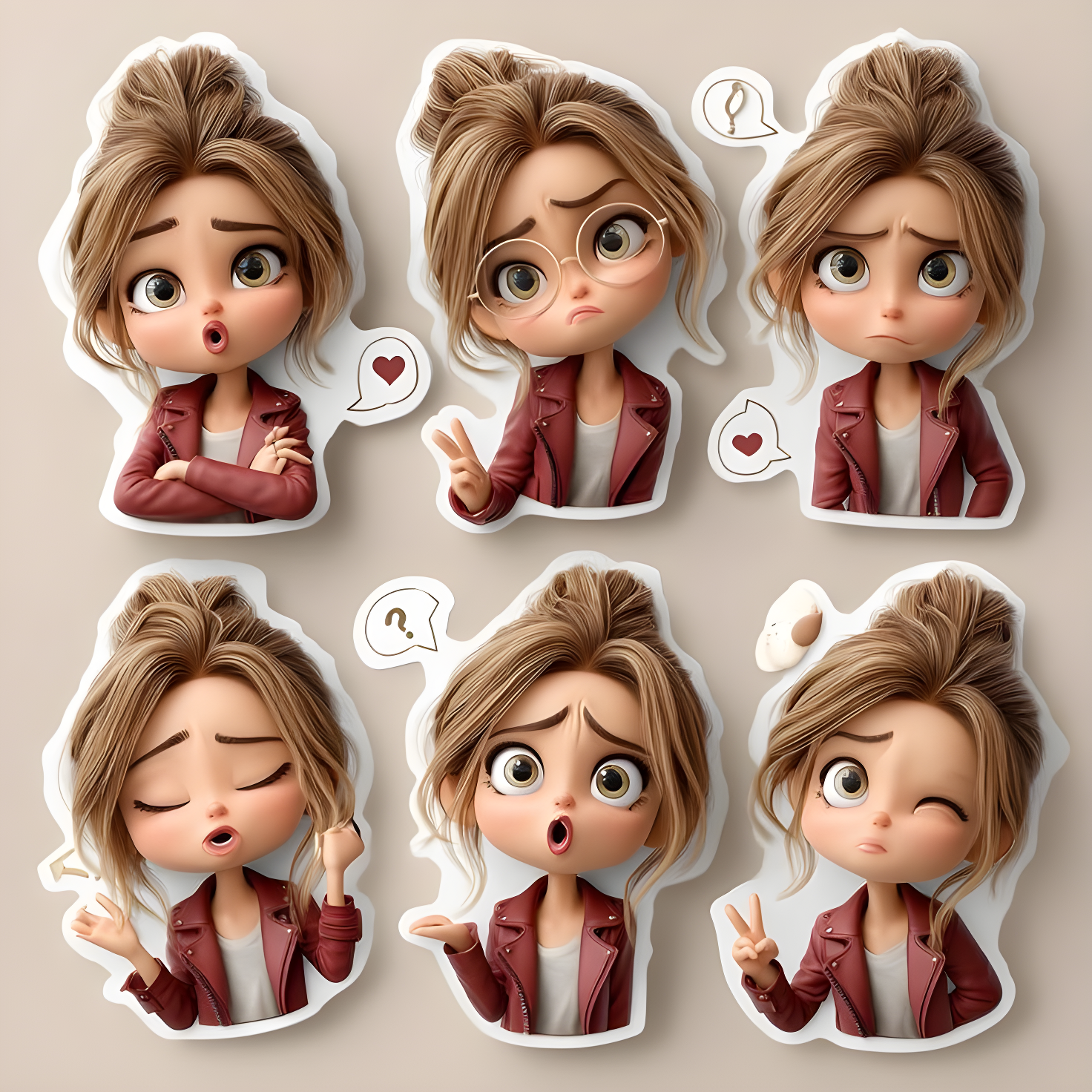 Pixar Style Chibi Sticker Series