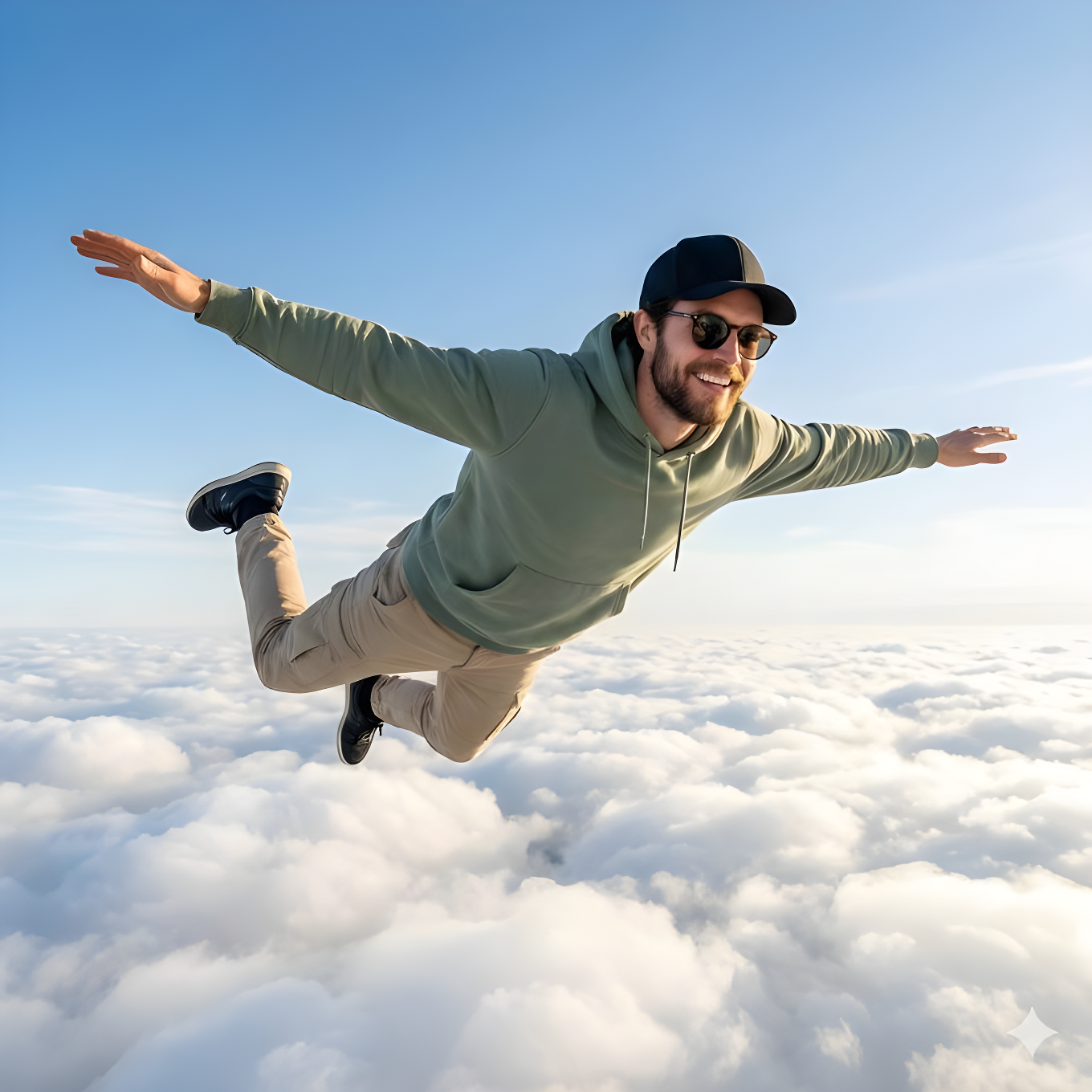 Cloud Surfing Freedom Boy