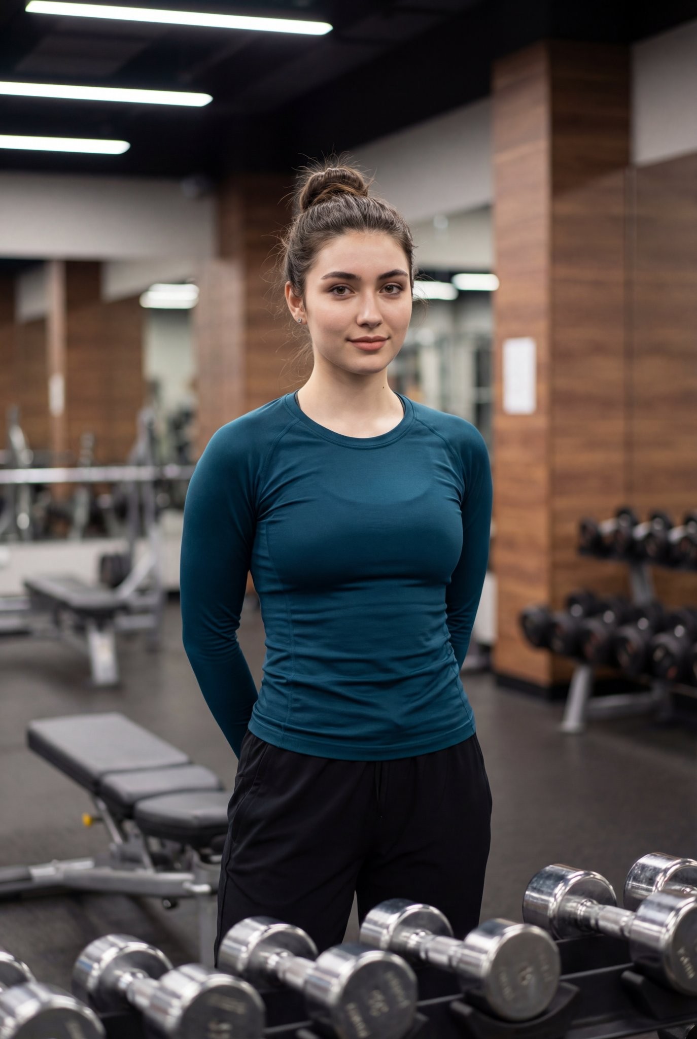 Confident Athletic Girl Gym Portrait