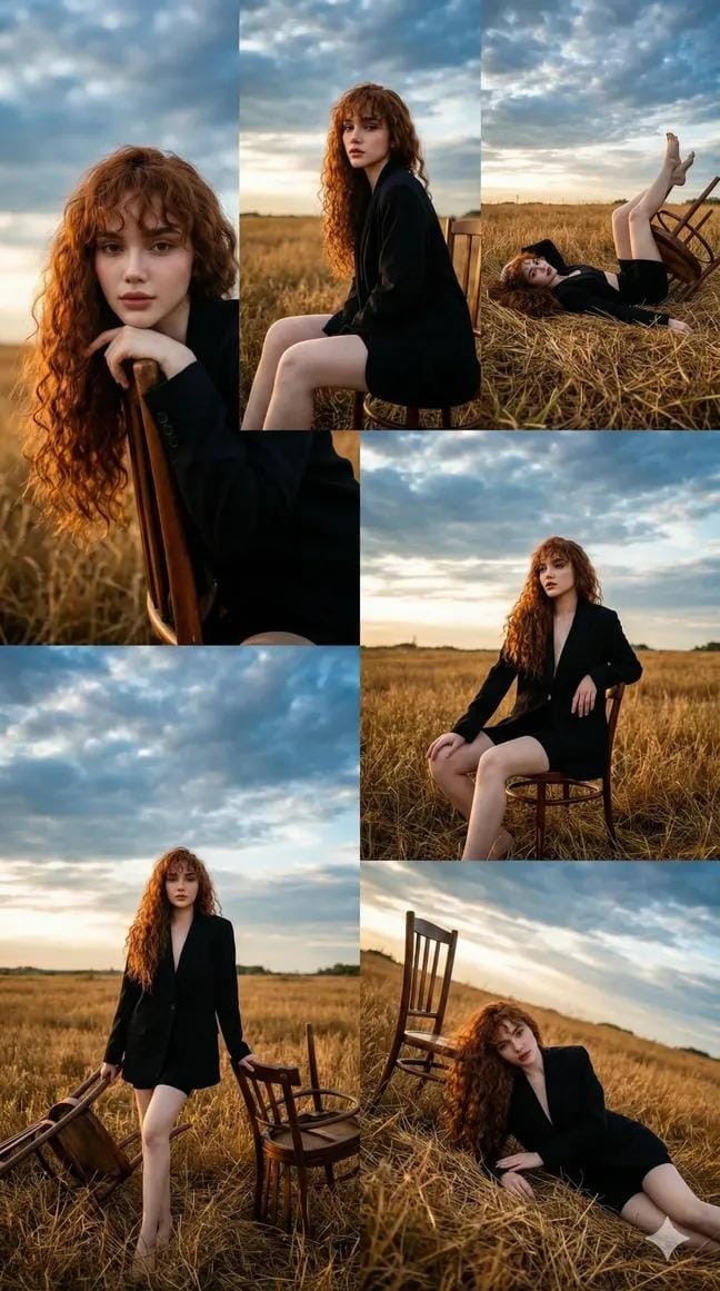 Golden Hour Meadow Fashion Grid