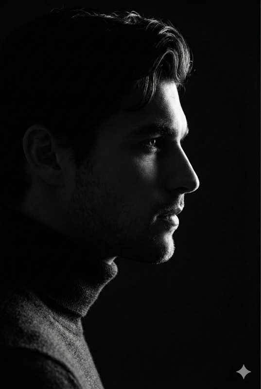 Low-Key Profile Portrait with Rim Lighting