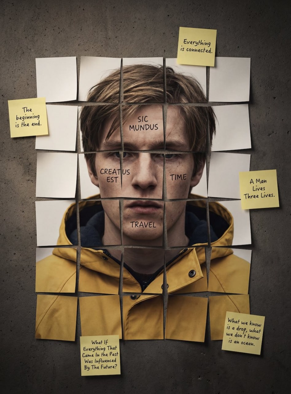 Paper Fragment Mosaic Portrait Poster