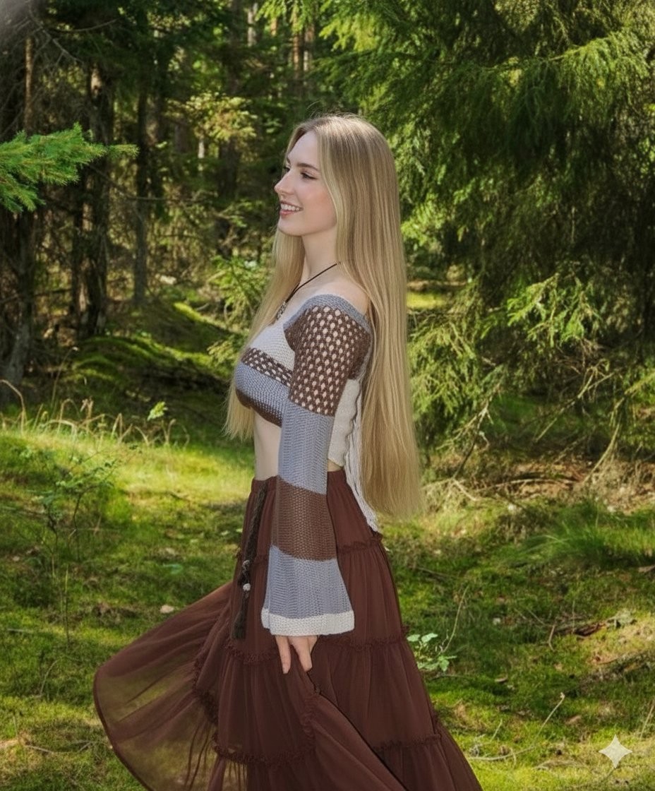 Pine Forest Bohemian Blonde Portrait