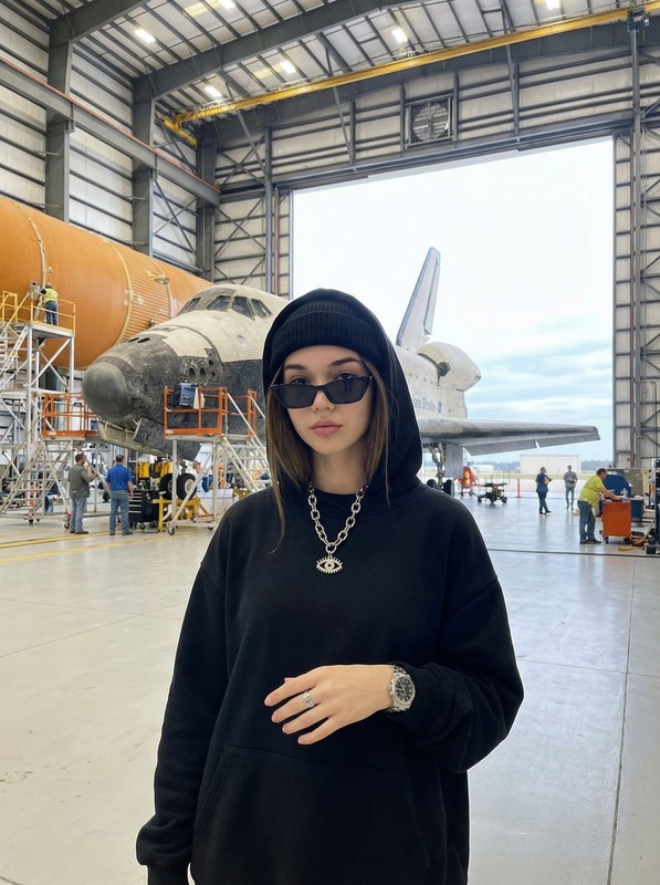 Aerospace Hangar Streetwear Portrait