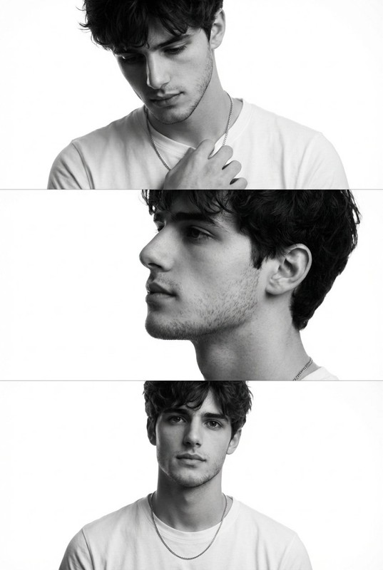 Minimalist Male Fashion Editorial Triptych