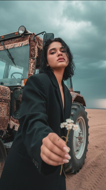 Desert Tractor Wildflower Fashion Editorial