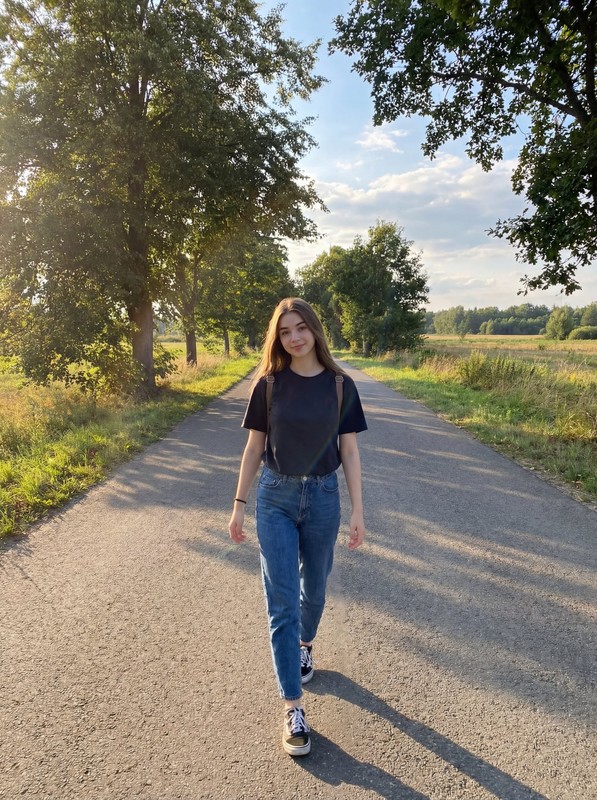 Country Road Golden Hour Girl Walking