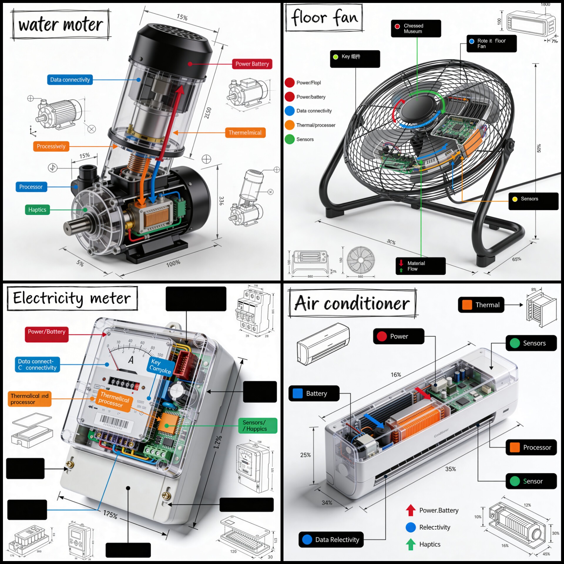 Isometric 3D Technical Infographic Teardown
