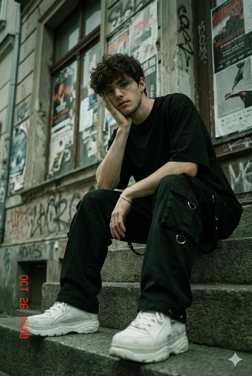 Graffiti Street Black Cargo Cool Guy Retro Film